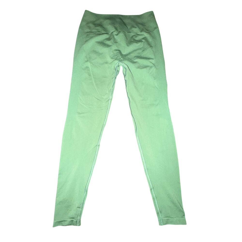 Alphalete Amplify Mid Rise Leggings Women's Size L Sage Green Booty Scrunch